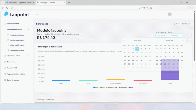 Interface de Simulação e Exportação em Excel Lacpoint