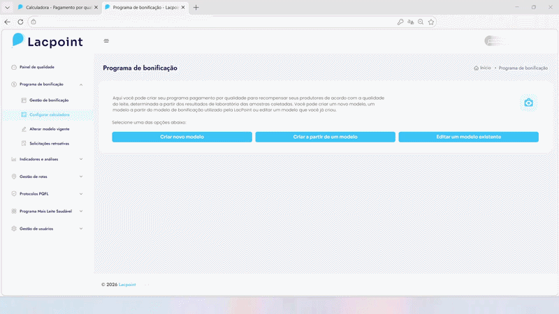 Painel de Qualidade Lacpoint